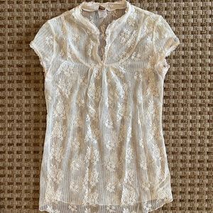 Sheet and lace vintage top